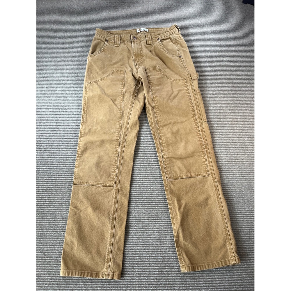 Dickies Women Double Knee Painter Pants Brown Canvas Utility Workwear 30x29